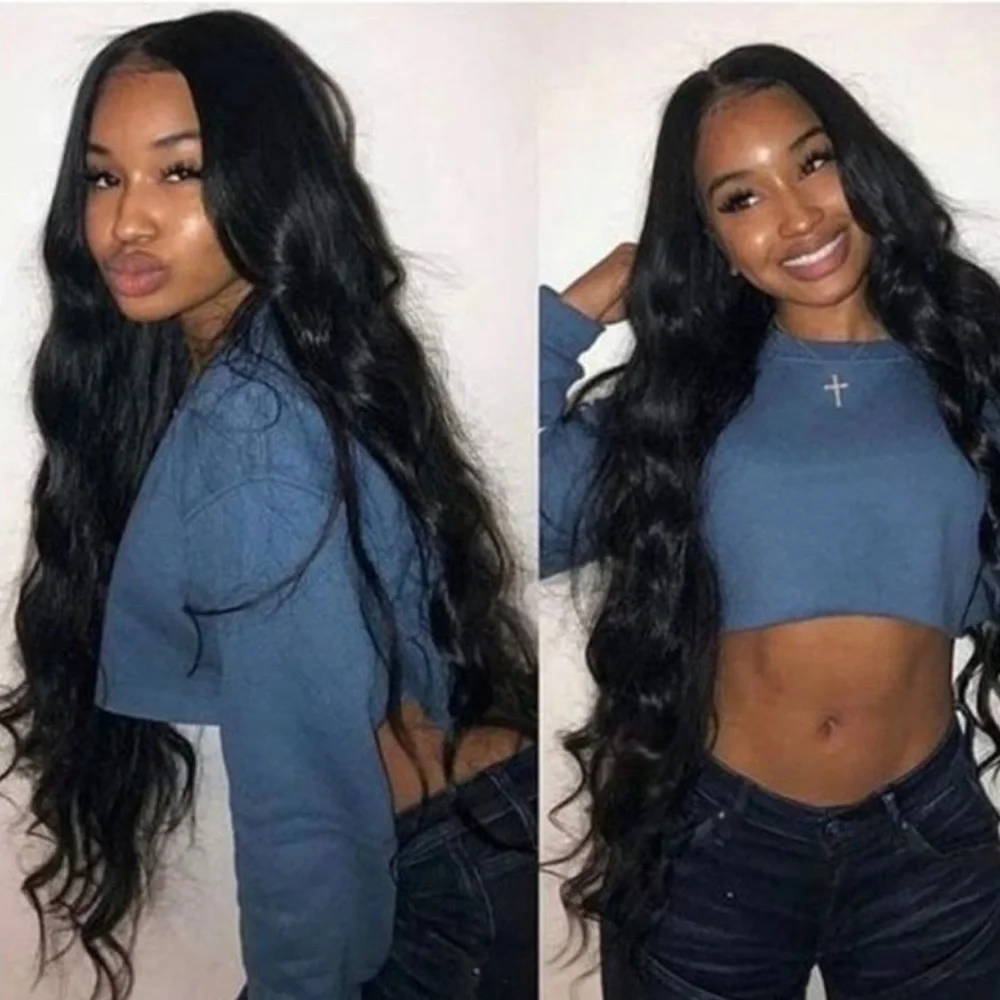 28inch Long Loose Wave Lace Front Wig #1B