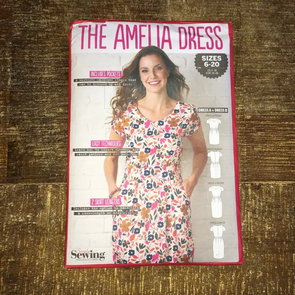 Simply Sewing Pattern The Amelia Dress Must Have Capsule Wardrobe 4-18 UNCUT