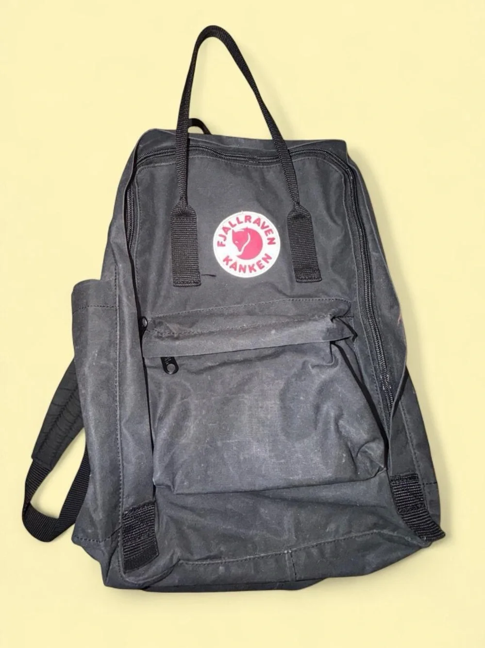 Fjallraven Kanken Backpack in Black with Red Logo