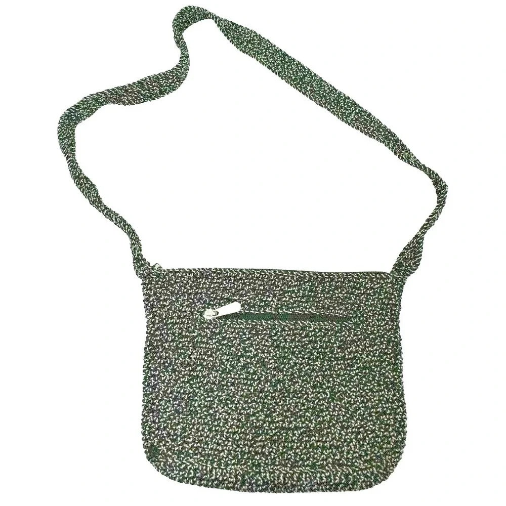 The Sak Purse Black White Knit Shoulder Bag‎  Zipper Top