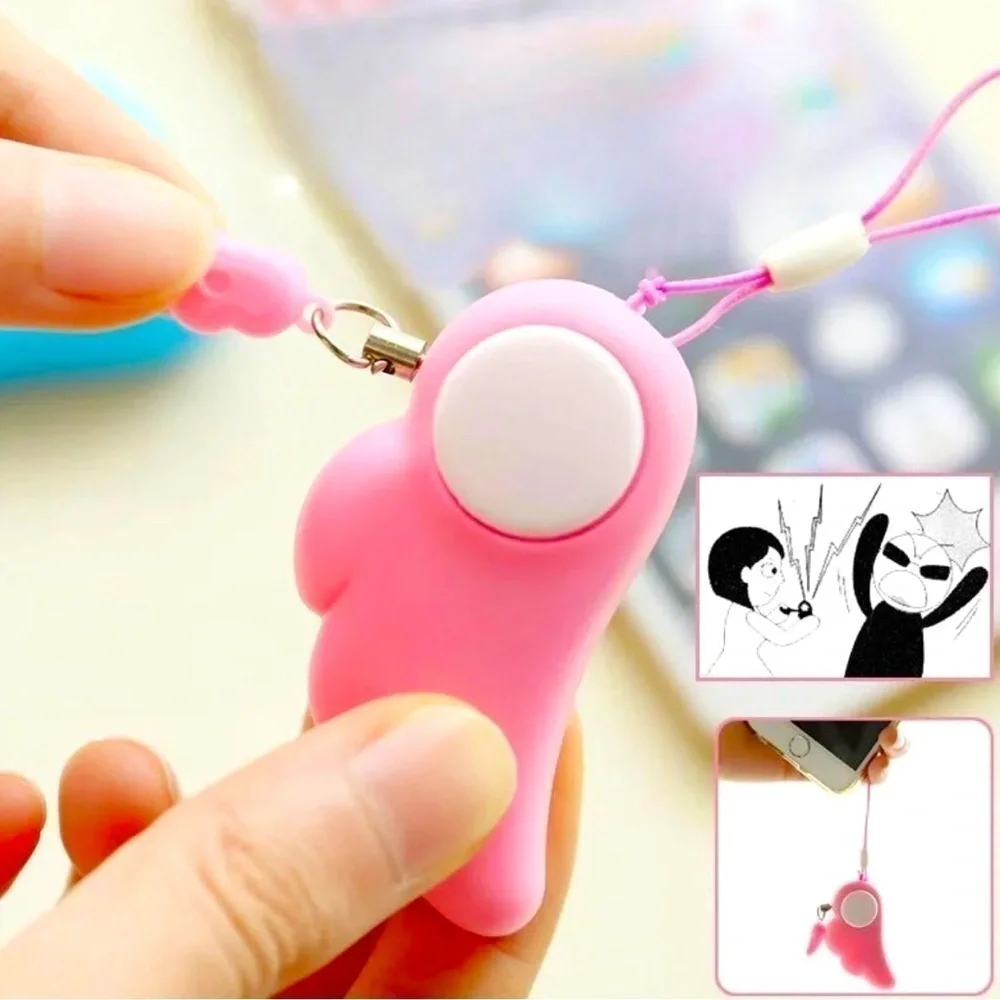 Pink Wing 90Db Self Defense Alarm For KeyChain/ Bag Charm