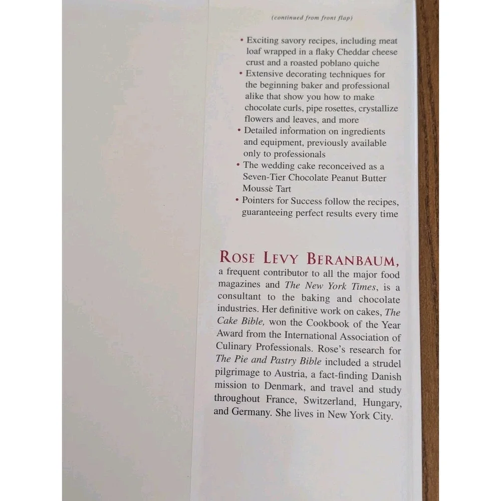 The Pie and Pastry Bible‎ Rose Levy Beranbaum Cookbook 1998 Great Condition