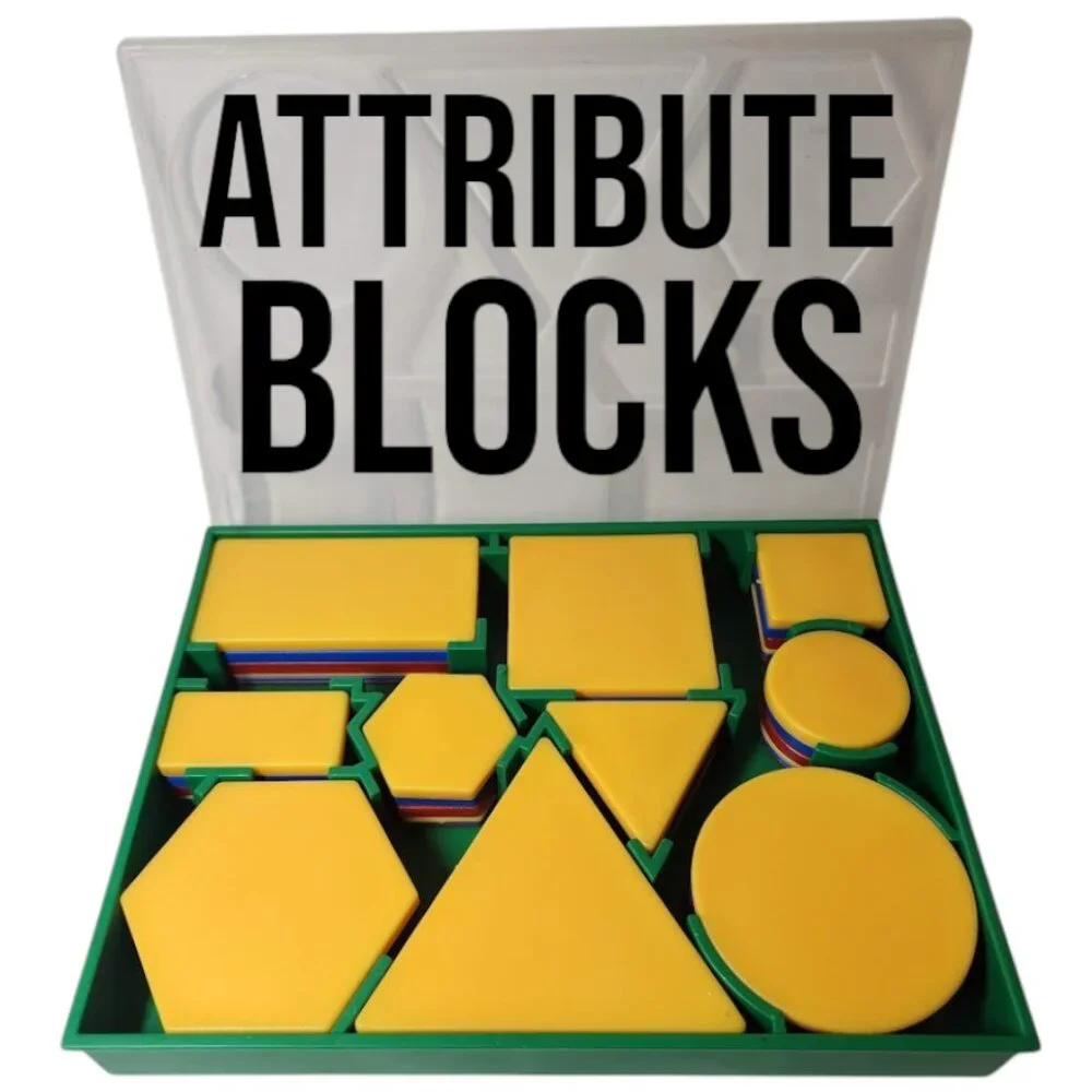 Edx Education Deluxe Attribute Blocks Manipulative Assorted Colors Set of 60 Ct