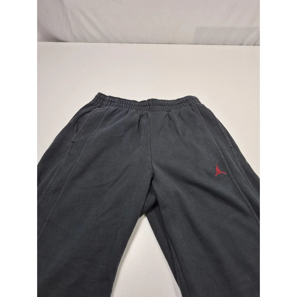 Jordan Sweatpants Mens XL Black Fleece Wide Leg Lounge Pants Jumpman Logo H6TWB