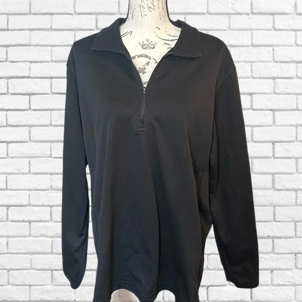 The North Face Mens Black‎ Quarter Zip Pullover Long Sleeve Shirt XL Activewear