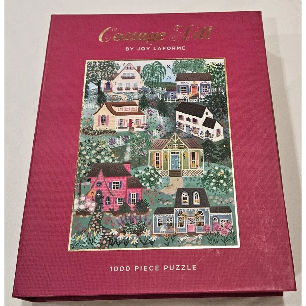 Cottage Hill‎ by Joy Laforme 1000 Piece Puzzle Complete Colorful Cottage...