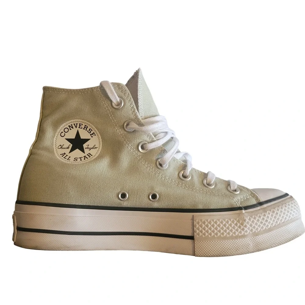 Converse Chuck‎ Taylor All Star Lift High Top Platform Sage Green Sneakers W7