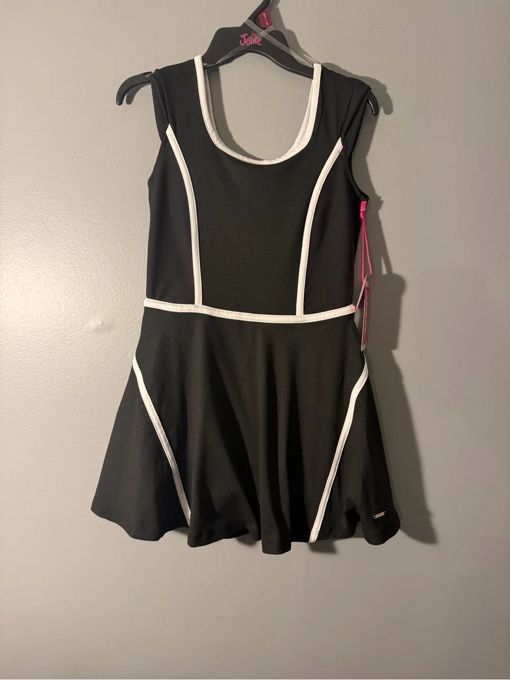 Justice Athletic Skater Dress Duo — Black & Aqua Blue