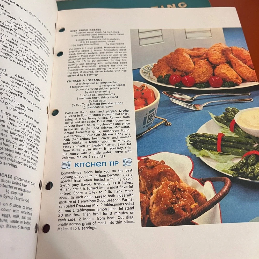 Vintage 1967 General Foods Kitchens Cookbook & Sunset Food Freezing Charts Lot