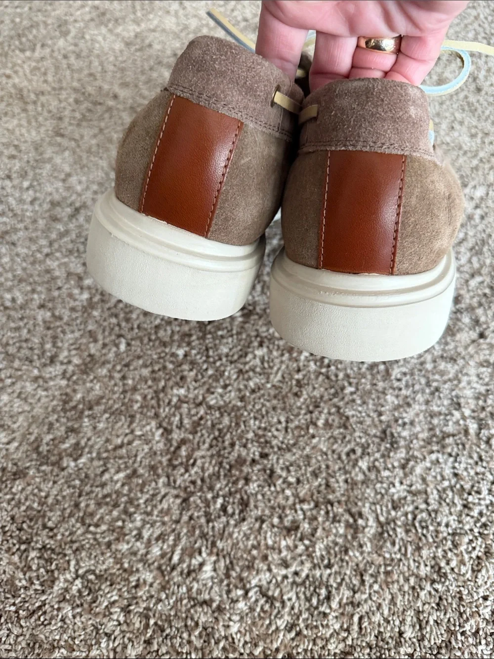 Frye Men's Suede Casual Boat Shoes in Taupe. Sz 12M.  New. Bag3