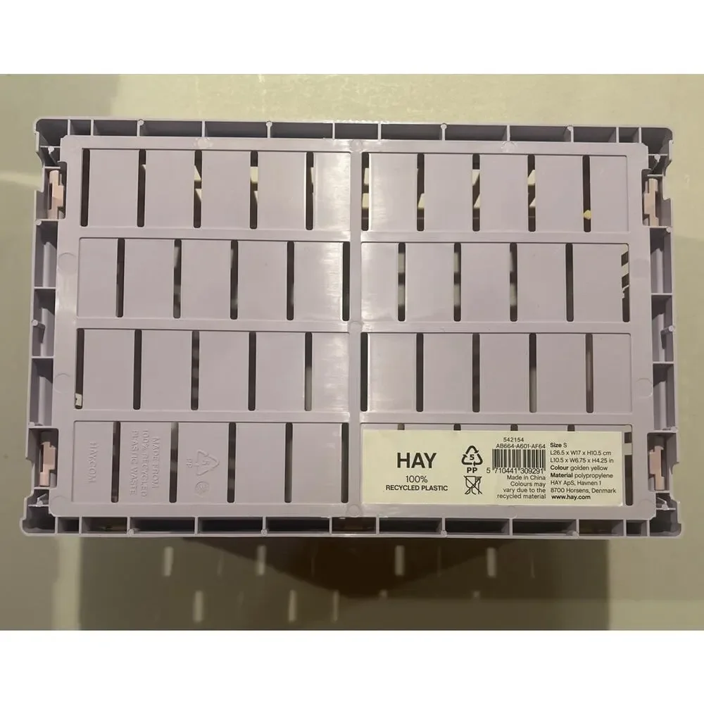 HAY Golden Yellow FOLDING STORAGE CRATE. New SET 12