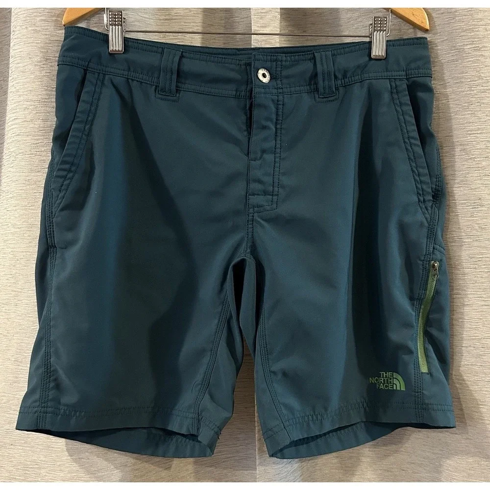The North Face Board Shorts Mens 34 Green‎ Drawstring Swim Trunks