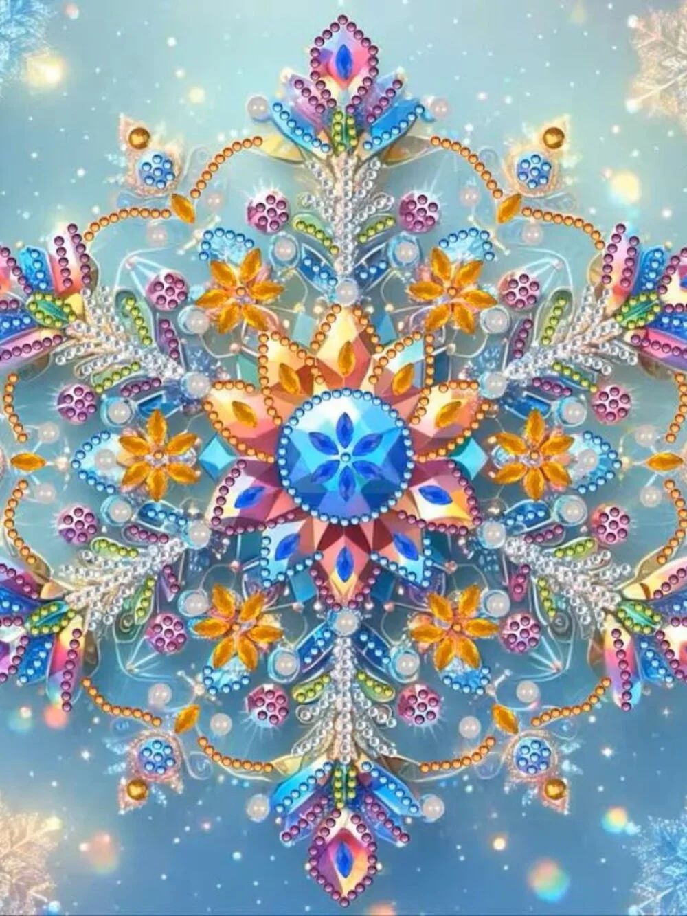 Diamond Painting Kit, Colorful Snowflake