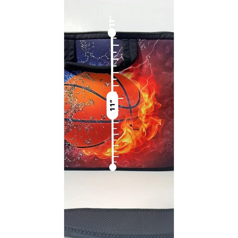 Richen Basketball Fire and Ice Laptop Bag Sleeve Case 15 in Black Neoprene