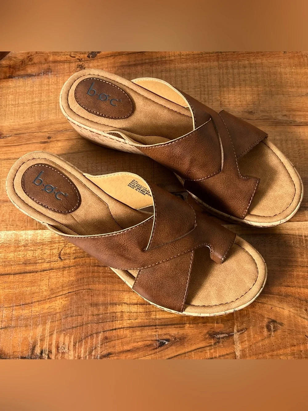 BOC Size 8 Brown Wedge Sandals