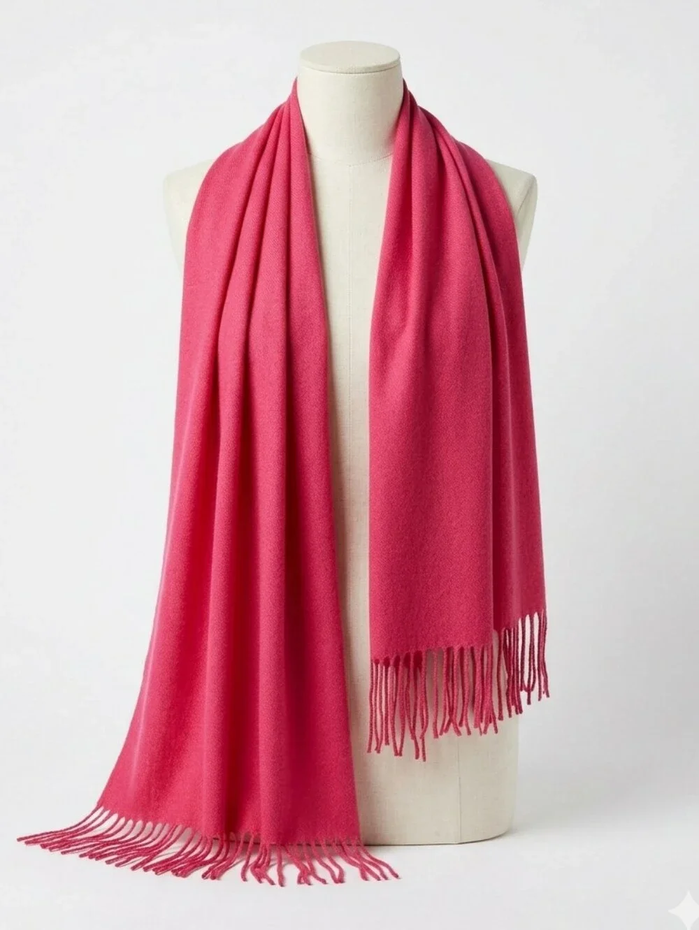 OZSOY Turkish Pashmina Scarf Red Lightweight Woven Fringe Wrap Shawl NWOT 72x28