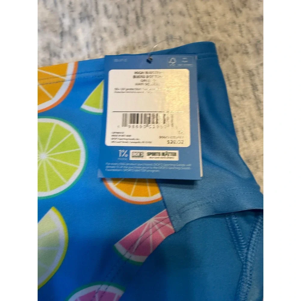 DSG Girls High Waisted Bikini Bottom Swimsuit Size M main‎ squeeze UPF 50+ NWT