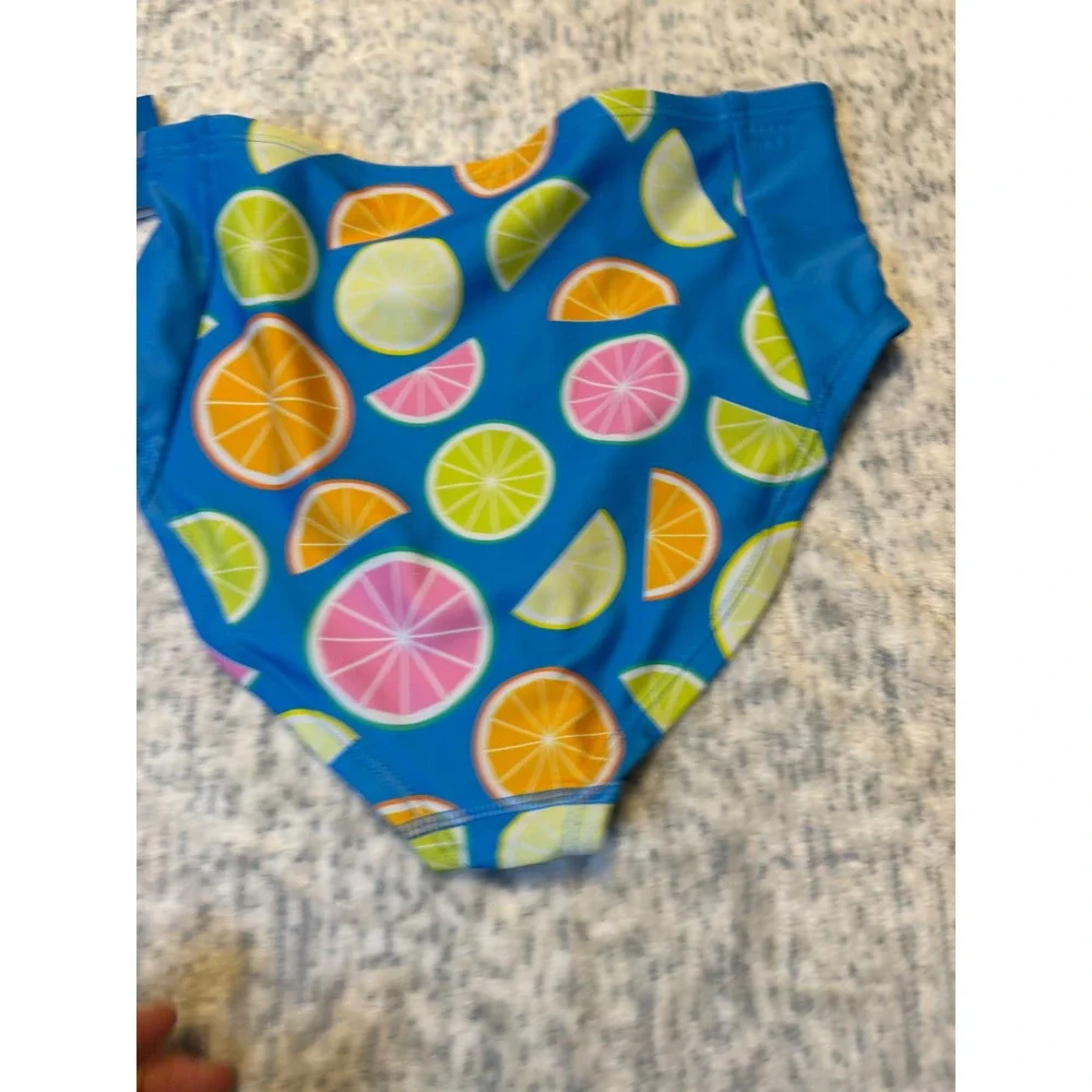 DSG Girls High Waisted Bikini Bottom Swimsuit Size M main‎ squeeze UPF 50+ NWT