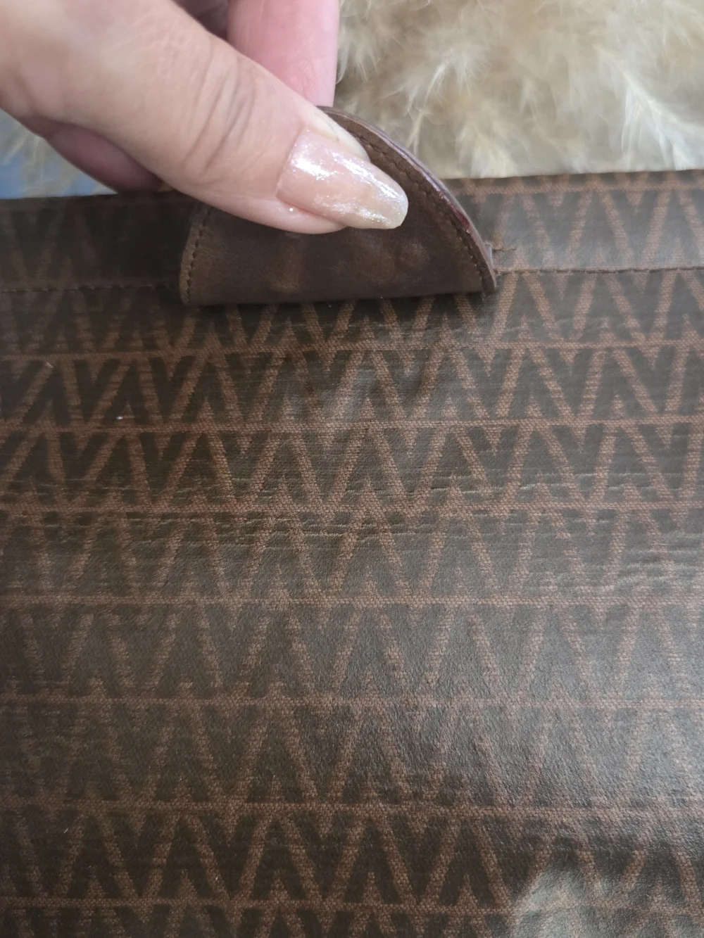 Mario Valentino Vintage Brown Signature Pouch