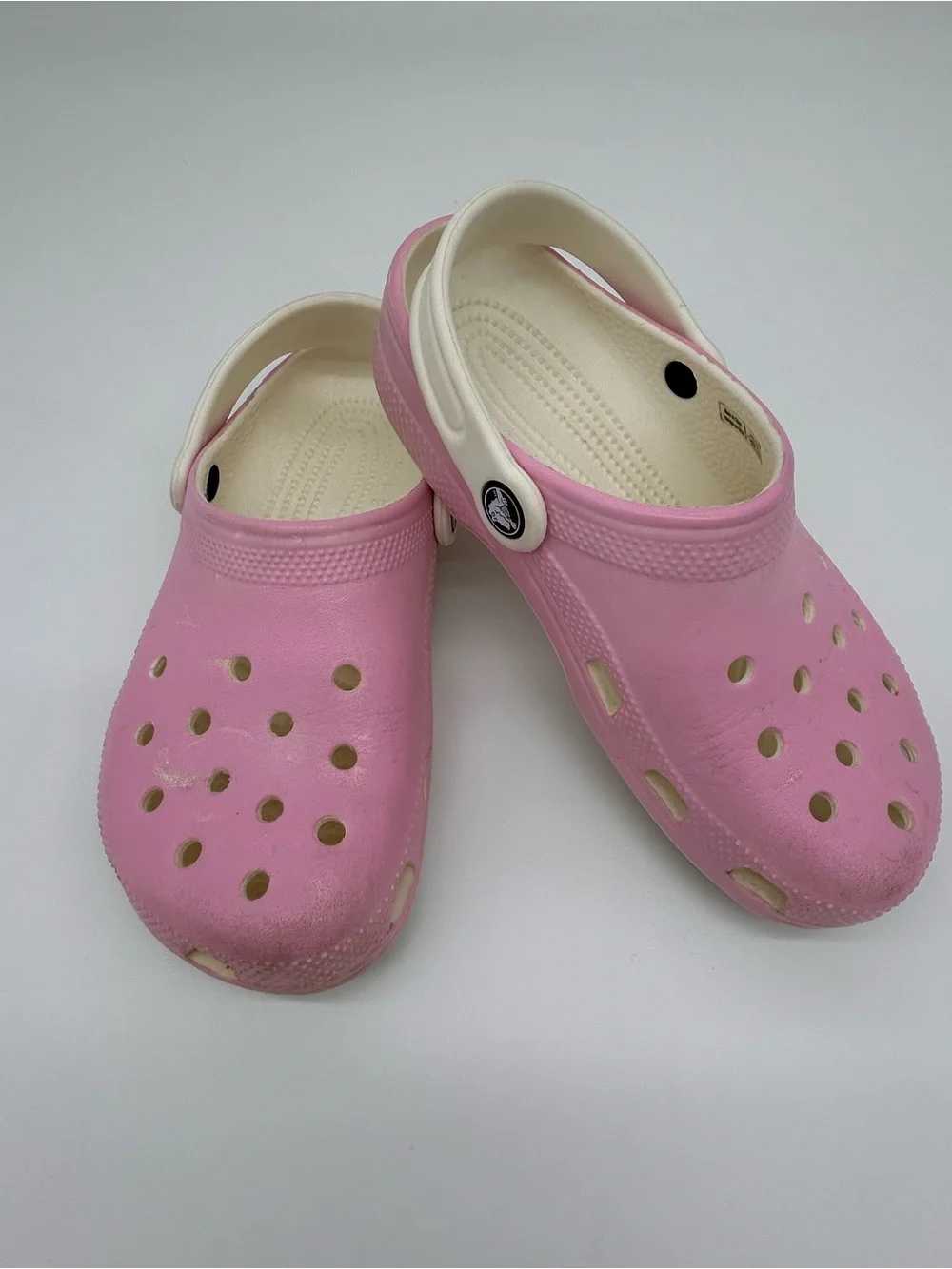 Crocs Pink Foam Slip-On with Cream Footbed Size J3