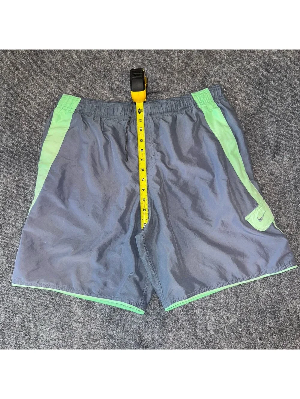 Nike Cyan Accent Lined Swim Trunks Mens LG Vtg y2k 90s Rare