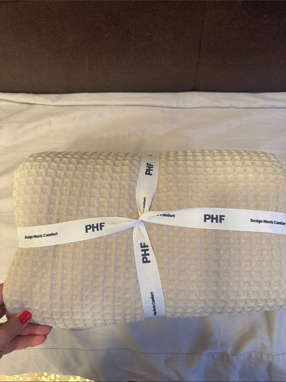 PHF Waffle Knit Duvet cover  - Cream