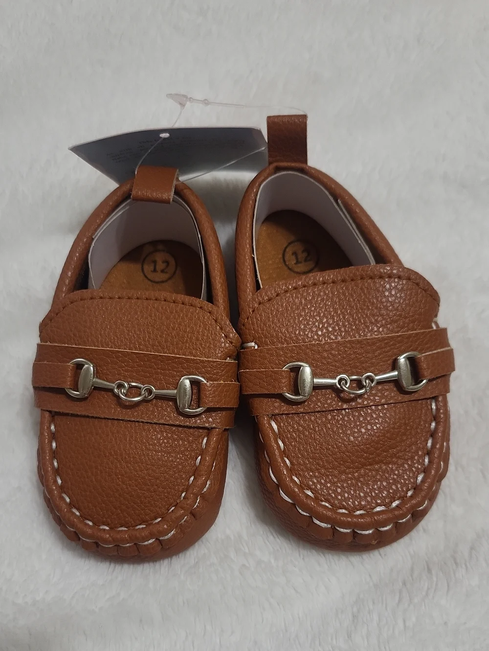 Toddler Brown Slip-On Dress Loafers with Metal Bit