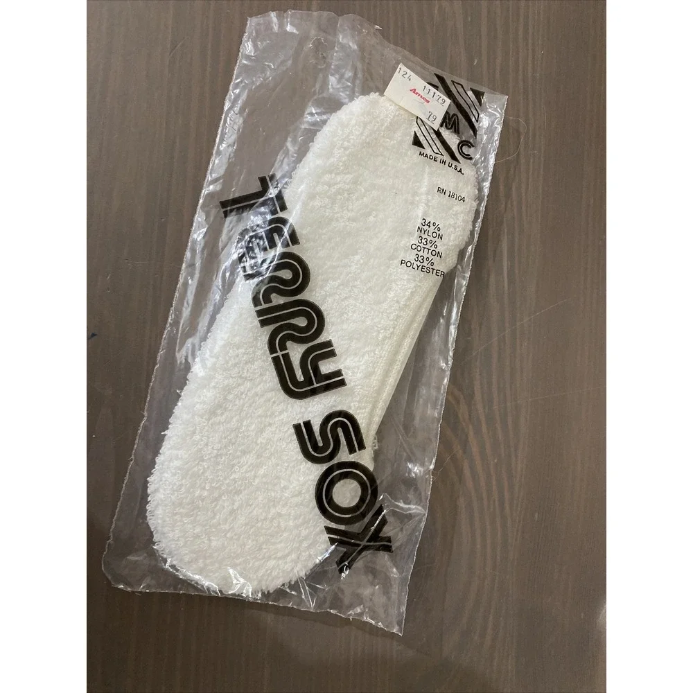 Vintage Terry Sox White Sports Ankle Footie SOCKS USA Open Pkg 1980's