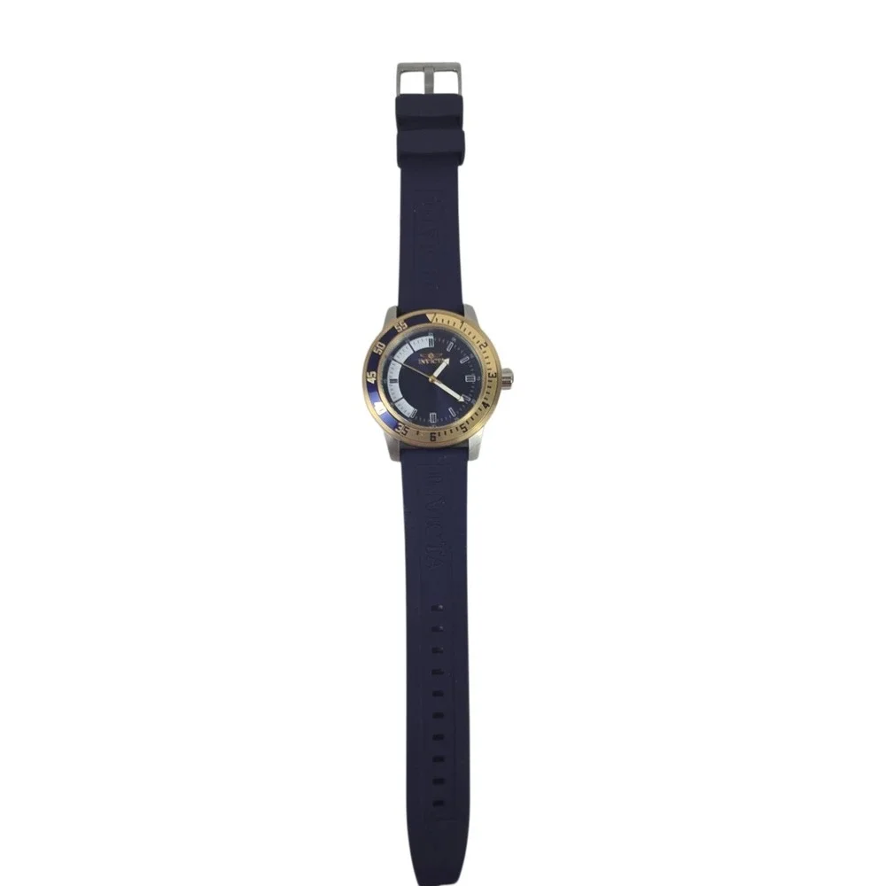 Invicta Specialty Men's Watch 12847 Blue Dial Stainless & Silicon SEE VIDEO