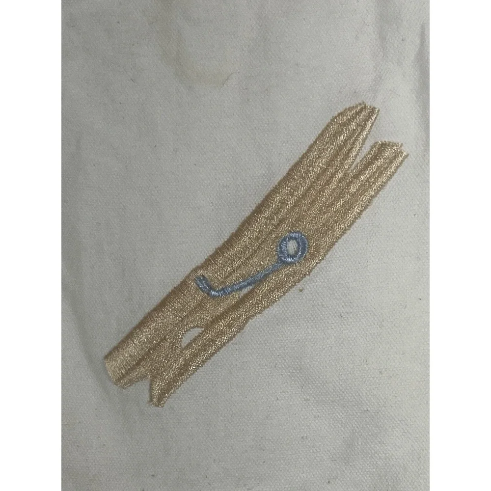 Whitmor Clothespin Bag Vintage Embroidered Cottagecore Farmhouse Laundry
