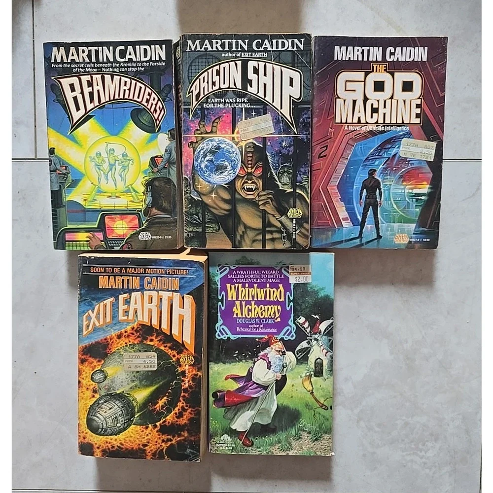 Lot of 5 Vintage Martin Caidin Space Fantasy Science Fiction Paperback Books‎