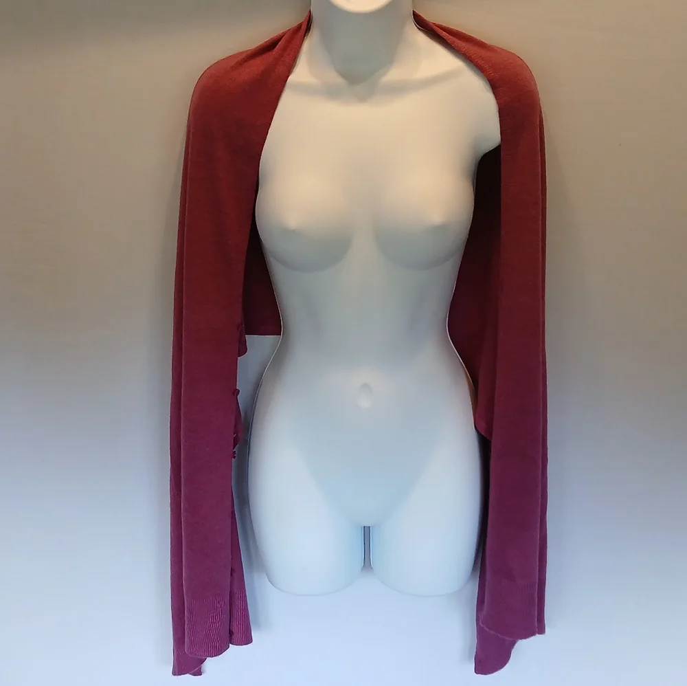 Super Soft Burgundy Scarf Shawl Shrug Wrap Poncho Cardigan Button Up One Size