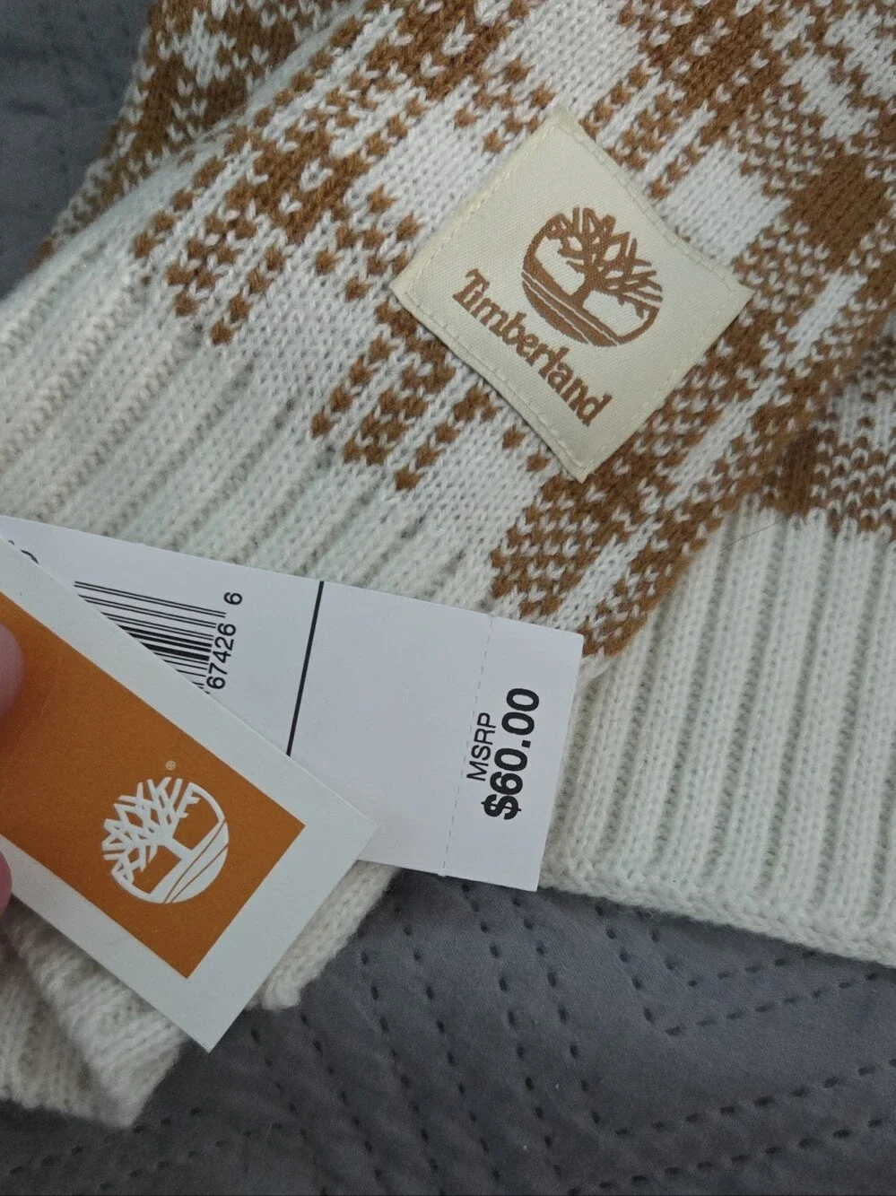 Timberland Plaid Knit Scarf
