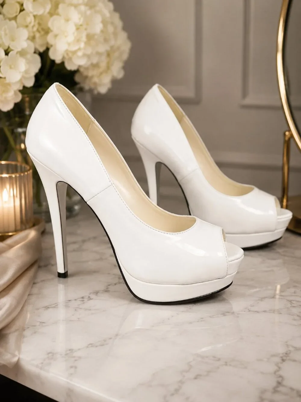 Bordello white patent