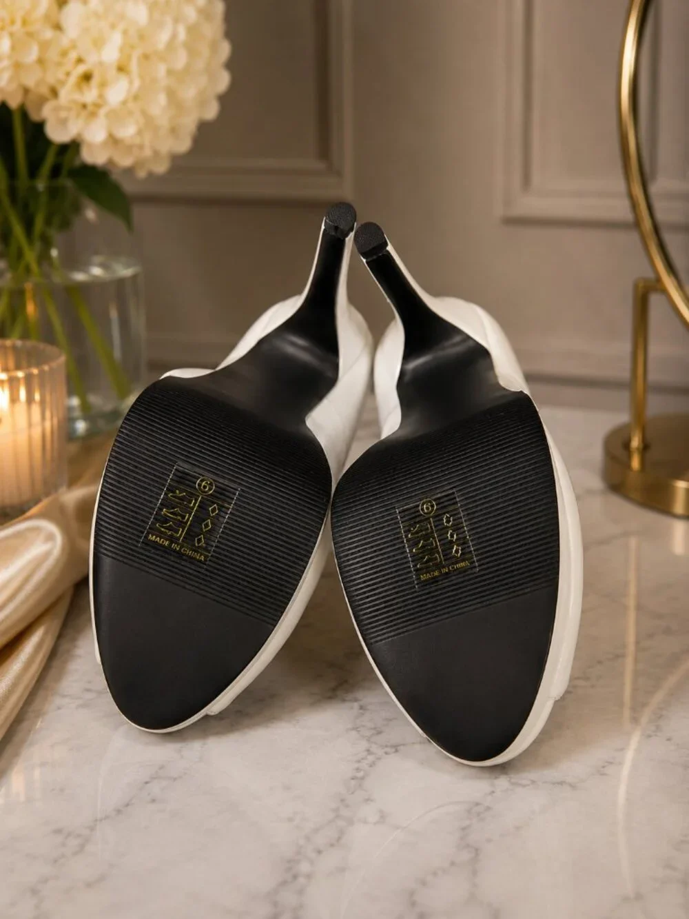 Bordello white patent