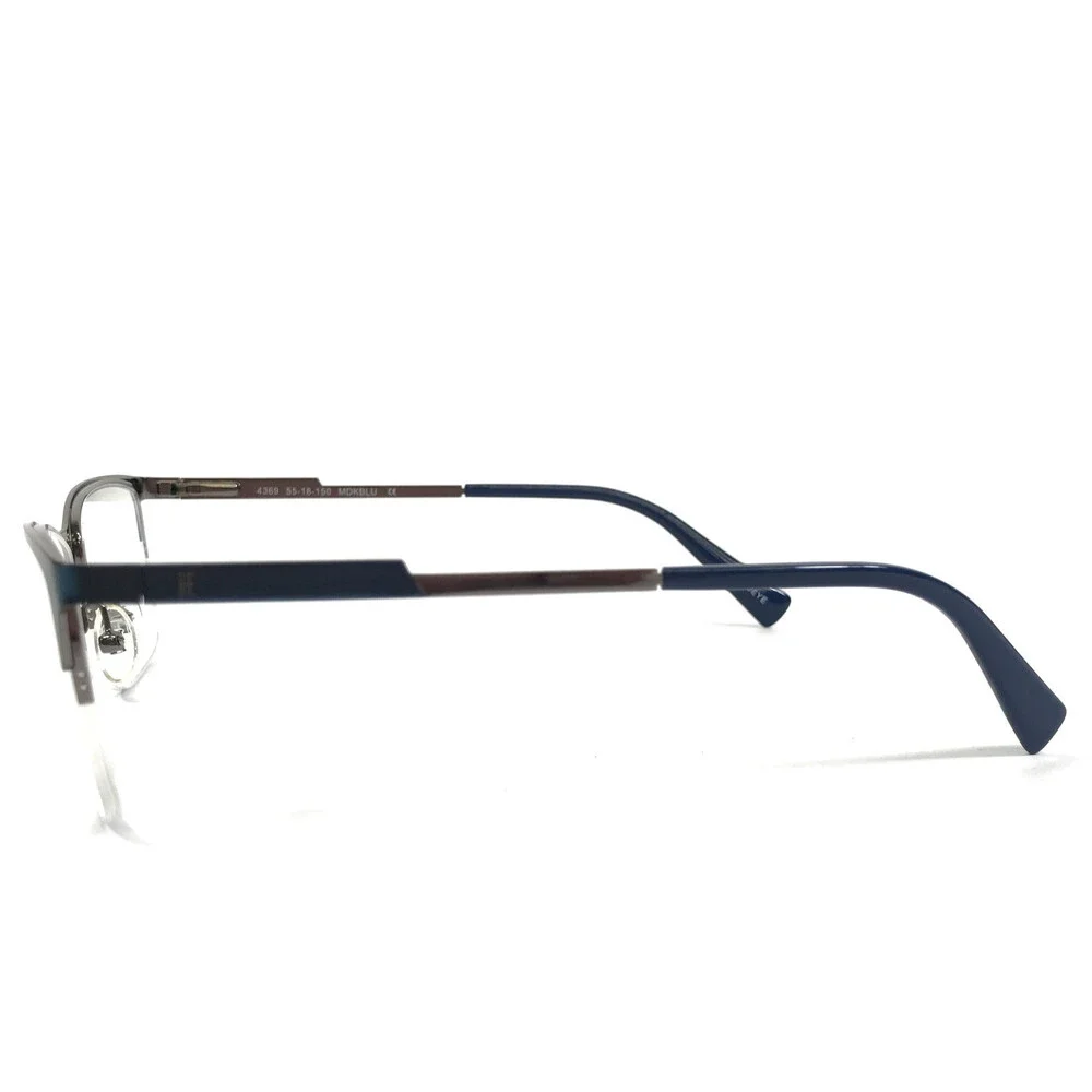 Helium Eyeglasses Frame 4369 MDKBLU Matte Dark Blue Rectangle Half Rim 55-18-150
