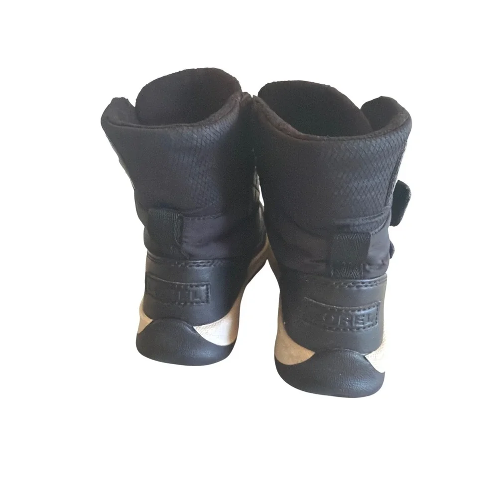 Sorel Snow Boots Black Whitney II Strap Waterproof Insulated NC3919-010 Kids 11