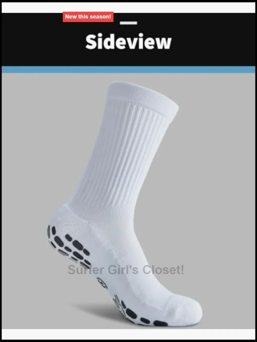 Non-Slip Grip Socks - Cushioned Athletic Socks for Men & Women - Crew Length,