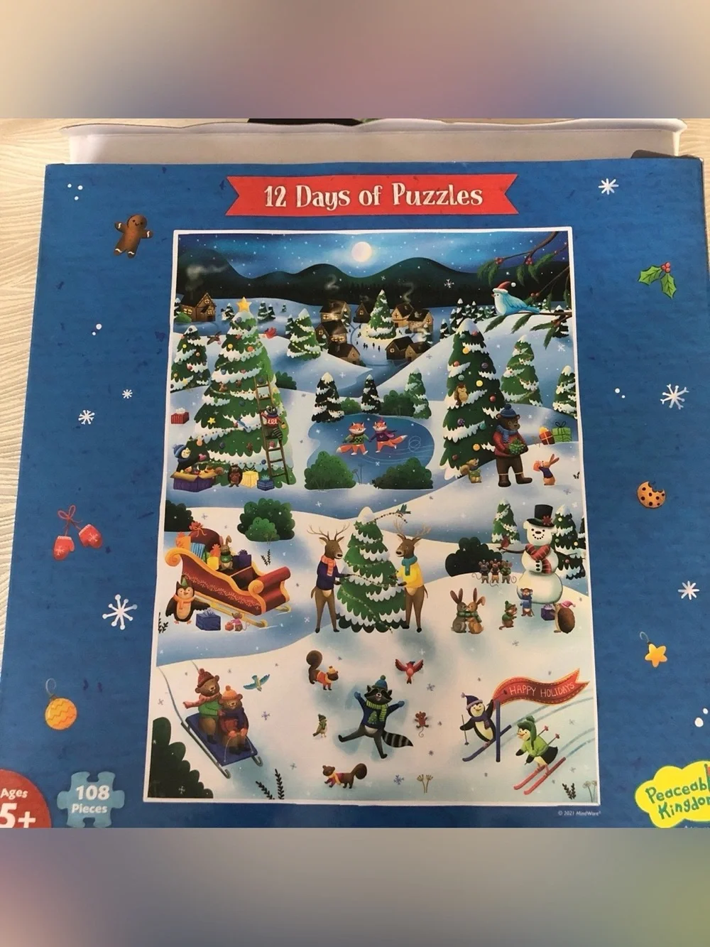 Peaceable Kingdom 12 Days of Puzzles 108 Pieces - Complete