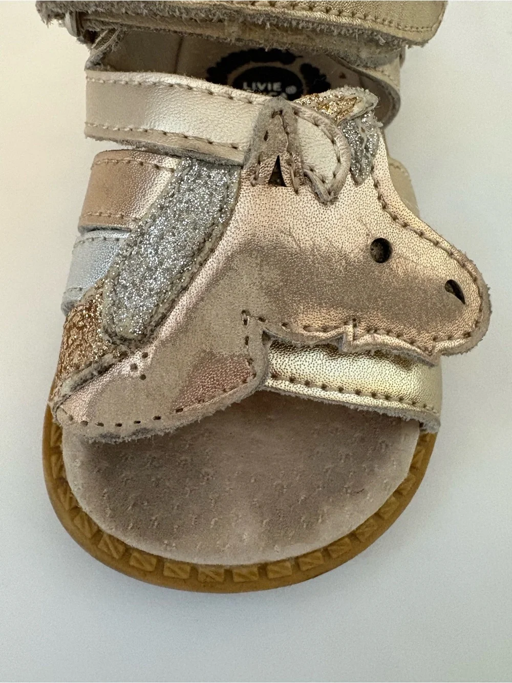 Livie & Luca metallic gold silver unicorn sandals PLAY size 4