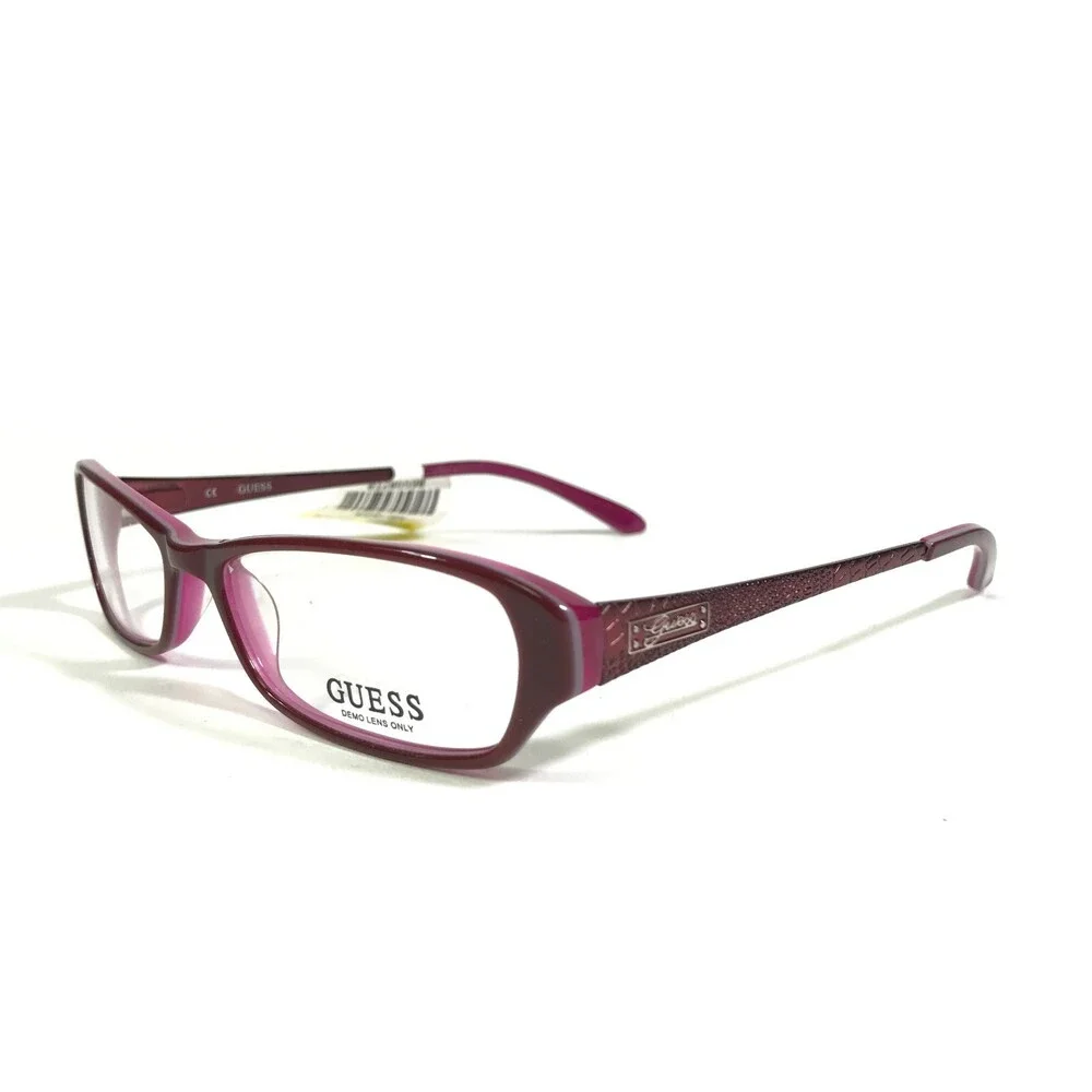 Guess Eyeglasses Frames GU2203 BU Red Purple Rectangular Cat Eye 51-15-135