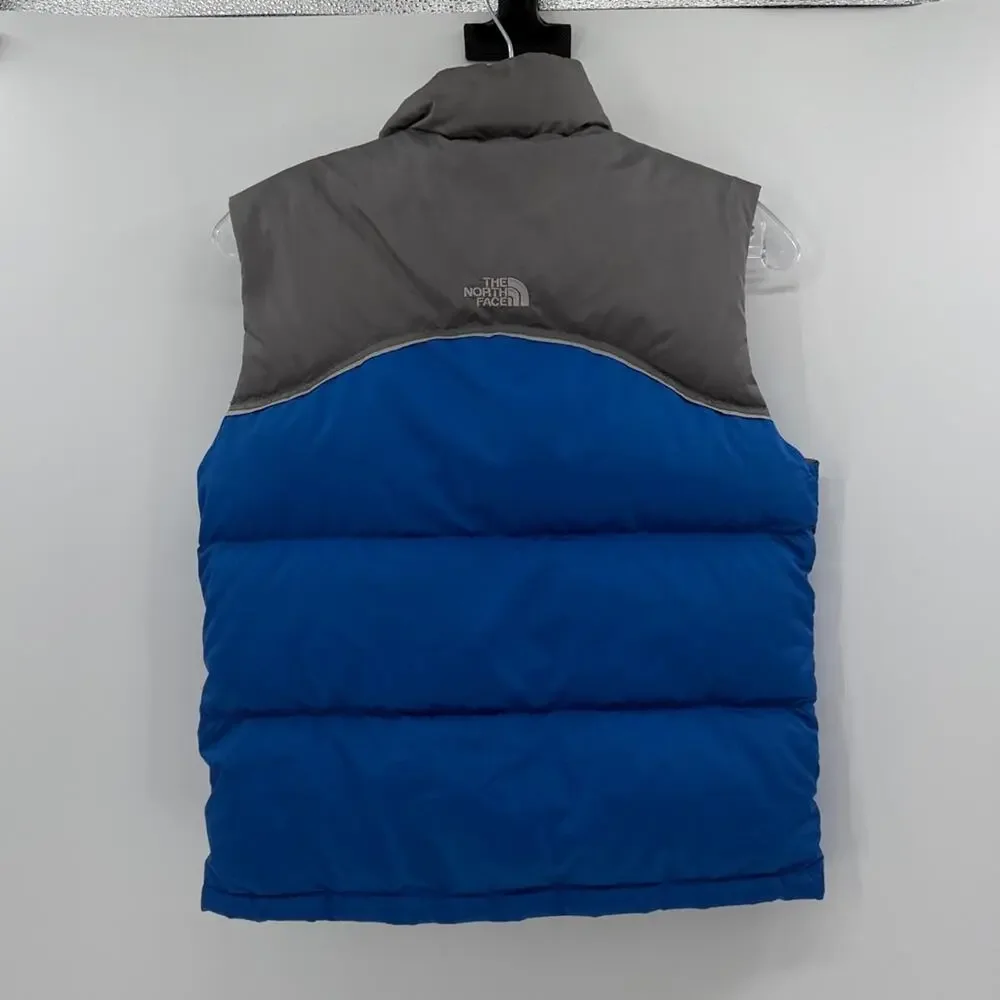 The North Face Boys 600 Down Puffer Vest - Blue/Gray - Medium