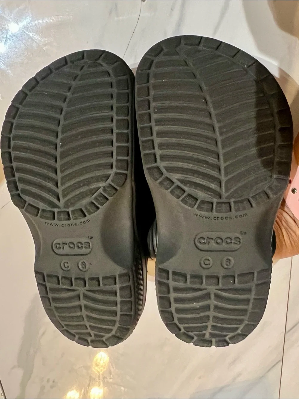 CROCS Kids Black Clogs with Colorful Candy Charms Size C8