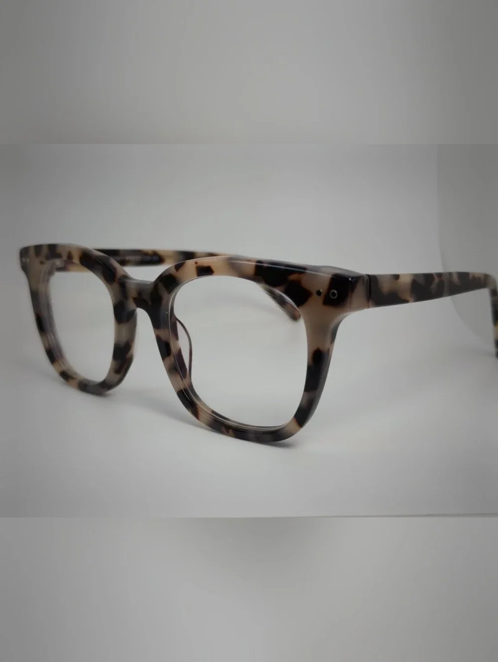Romy. Tortoiseshell Square Frame Clear Lens Glasses