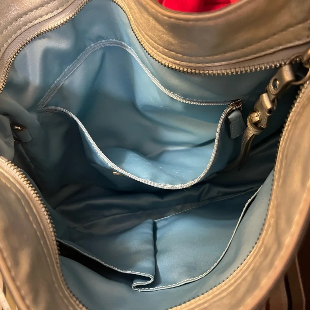 Coach 2008 Zoe Silver Leather Hobo Shoulder Bag Creed J0882-12671 (PIF)