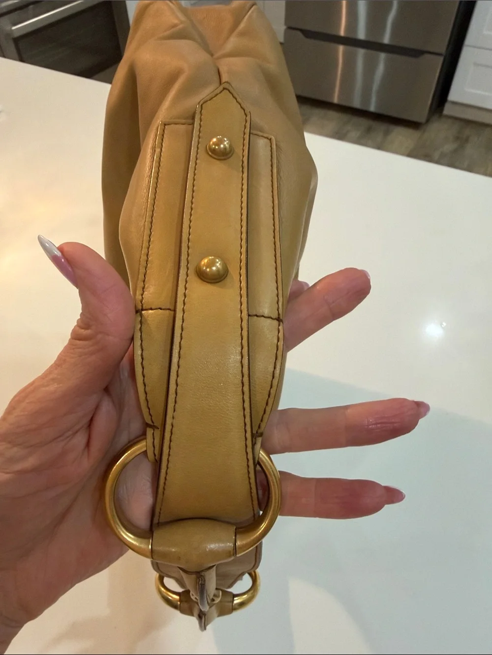 GUCCI-Tom Ford Hobo Shoulder Bag - Deep mustard/tan color Leather ..