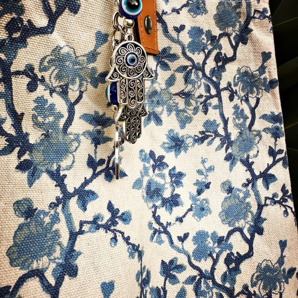 Hamsa Triple Hand Protective Eye Key Chain
