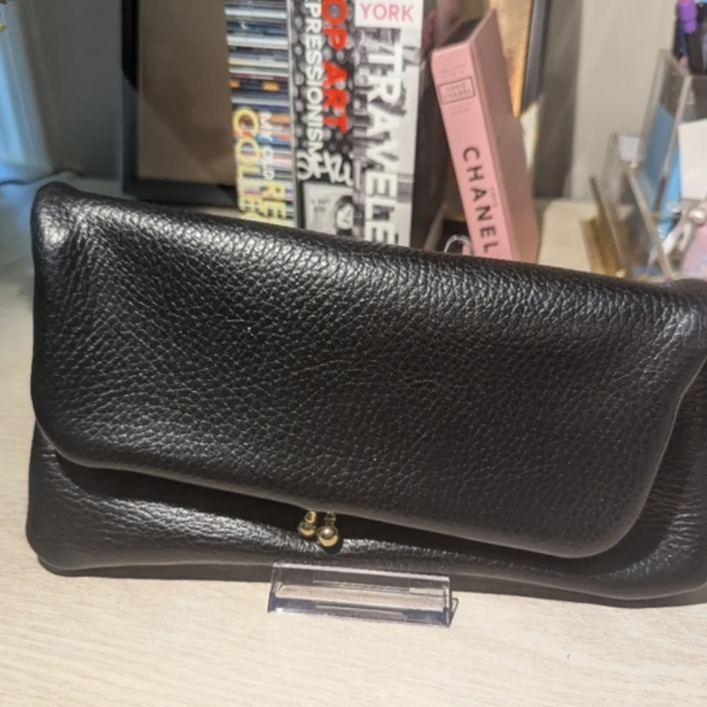 Fold-Over Clutch with Gold Kisslock