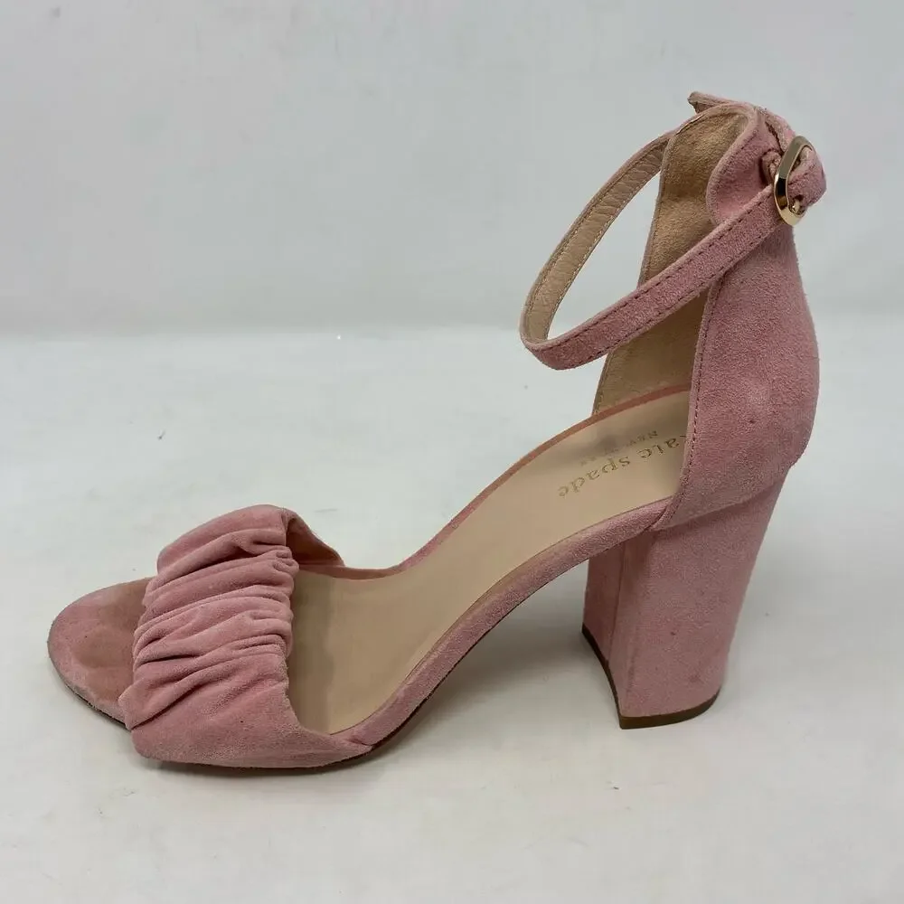 Kate Spade Mona Pink Sandal Suede Heels Pumps Womens Size 8.5