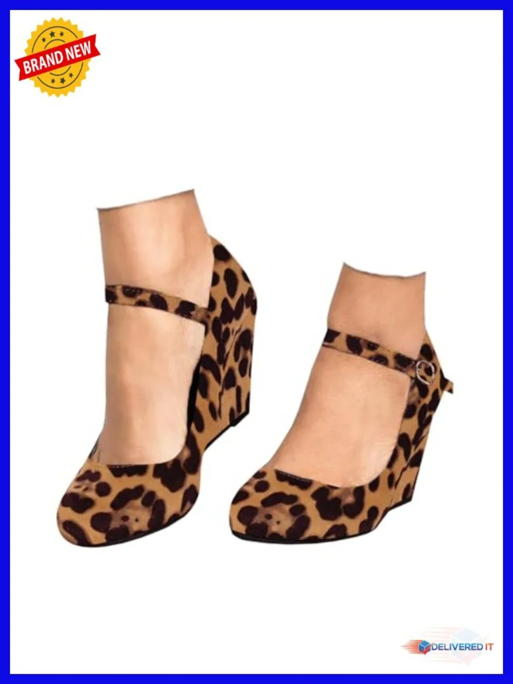 Wedges Pumps Dressy Mary Jane Shoes Closed Toe Ankle Strap Heeled Shoes